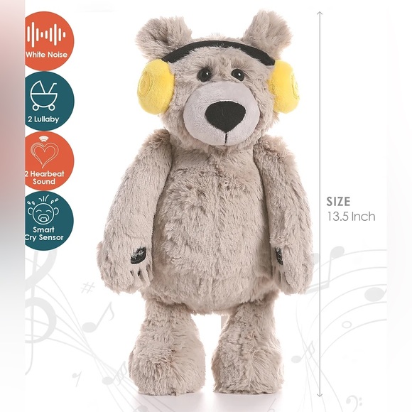 Alex Kate Lulla Bear Sleep Soother White Noise Heartbeat Womb Sound Cry Sensor - Picture 7 of 14